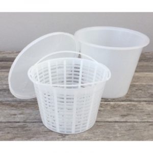 Ricotta Basket with Draining Tub & Lid for draining Ricotta Cheese
